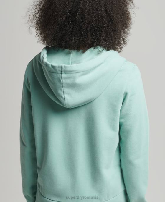 Superdry hanorac cu fermoar cu logo narativ vintage îmbrăcăminte albastru deschis femei JX0Z6127