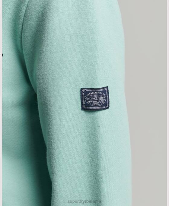 Superdry hanorac cu fermoar cu logo narativ vintage îmbrăcăminte albastru deschis femei JX0Z6127