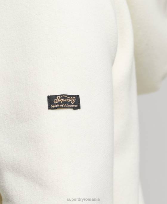 Superdry hanorac cu fermoar cu logo narativ vintage îmbrăcăminte gri deschis femei JX0Z2282