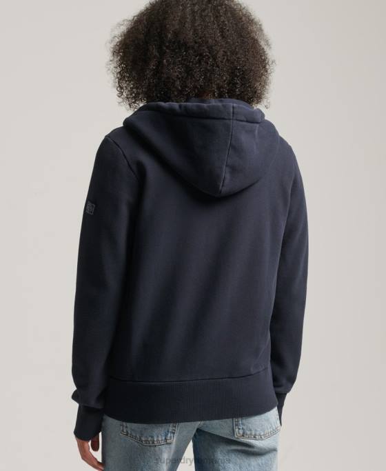 Superdry hanorac cu fermoar cu logo narativ vintage îmbrăcăminte marina femei JX0Z6059