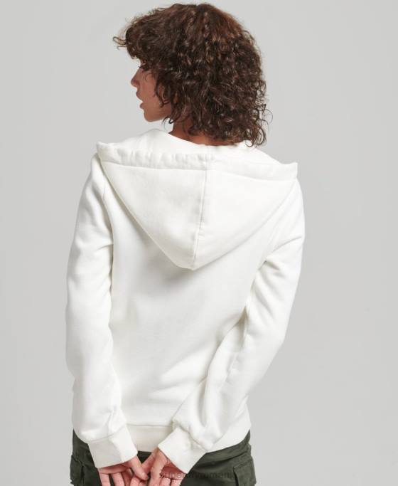 Superdry hanorac cu fermoar cu logo vintage curcubeu îmbrăcăminte alb femei JX0Z6110