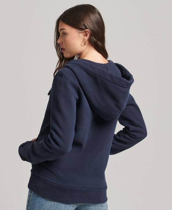 Superdry hanorac cu fermoar cu logo vintage curcubeu îmbrăcăminte marina femei JX0Z6155