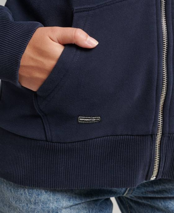 Superdry hanorac cu fermoar cu logo vintage curcubeu îmbrăcăminte marina femei JX0Z6155