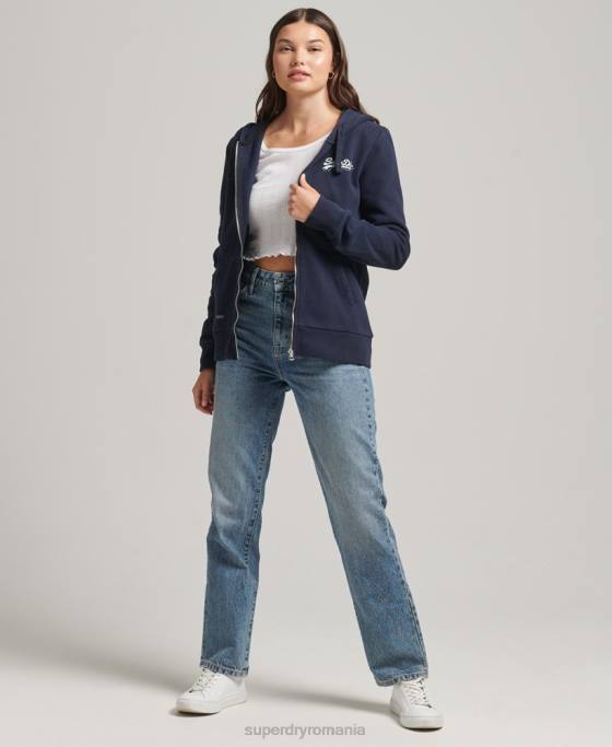 Superdry hanorac cu fermoar cu logo vintage curcubeu îmbrăcăminte marina femei JX0Z6155