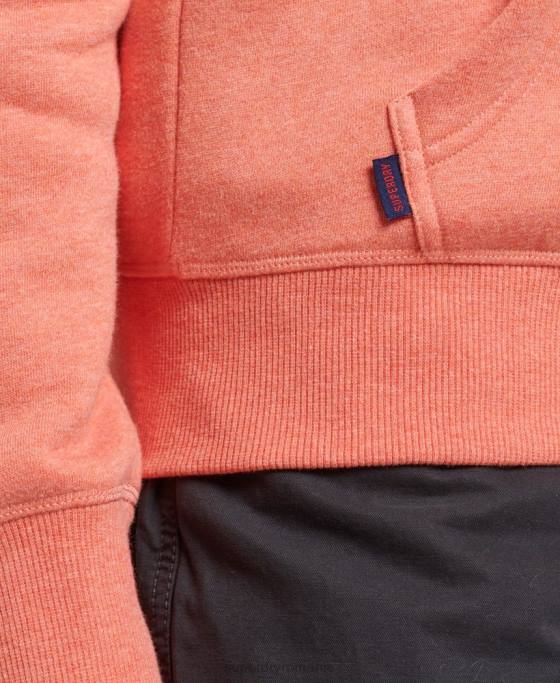 Superdry hanorac cu fermoar cu logo vintage din bumbac organic îmbrăcăminte coral femei JX0Z3329