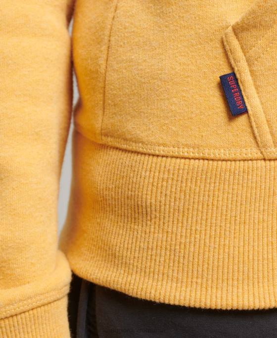 Superdry hanorac cu fermoar cu logo vintage din bumbac organic îmbrăcăminte galben femei JX0Z3384