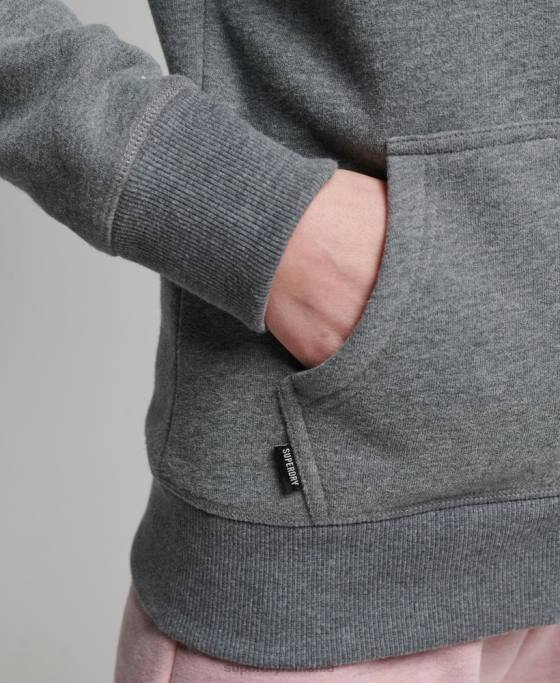 Superdry hanorac cu fermoar cu logo vintage din bumbac organic îmbrăcăminte gri femei JX0Z3383