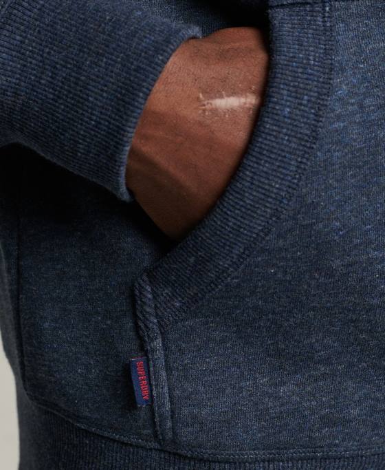 Superdry hanorac cu fermoar cu logo vintage din bumbac organic îmbrăcăminte marina bărbați JX0Z669