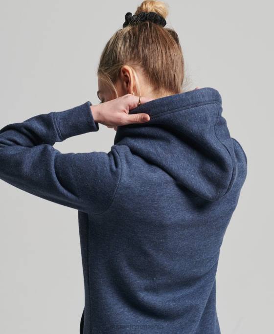 Superdry hanorac cu fermoar cu logo vintage din bumbac organic îmbrăcăminte marina femei JX0Z3421