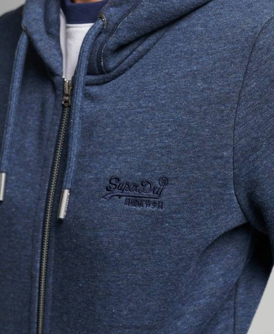 Superdry hanorac cu fermoar cu logo vintage din bumbac organic îmbrăcăminte marina femei JX0Z3421