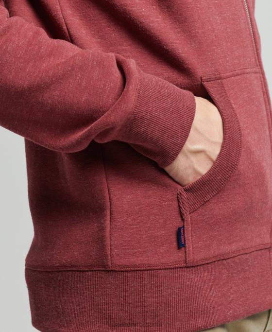 Superdry hanorac cu fermoar cu logo vintage din bumbac organic îmbrăcăminte roșu bărbați JX0Z712