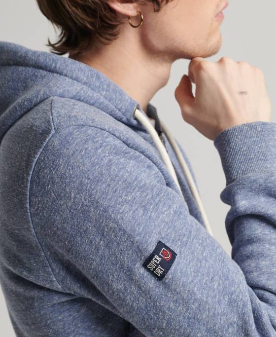 Superdry hanorac cu fermoar cu logo vintage îmbrăcăminte albastru bărbați JX0Z39
