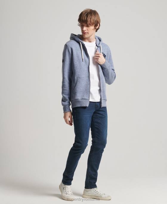 Superdry hanorac cu fermoar cu logo vintage îmbrăcăminte albastru bărbați JX0Z39