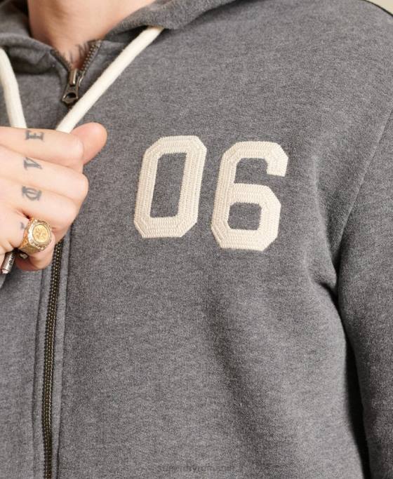 Superdry hanorac cu fermoar cu logo vintage îmbrăcăminte gri bărbați JX0Z891