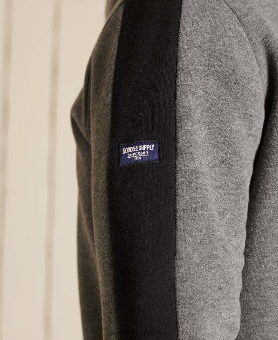 Superdry hanorac cu fermoar cu logo vintage îmbrăcăminte gri bărbați JX0Z891