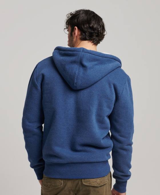 Superdry hanorac cu fermoar căptușit cu borg esențial îmbrăcăminte albastru bărbați JX0Z5110