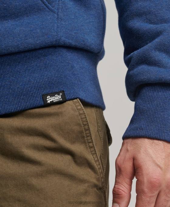 Superdry hanorac cu fermoar căptușit cu borg esențial îmbrăcăminte albastru bărbați JX0Z5110