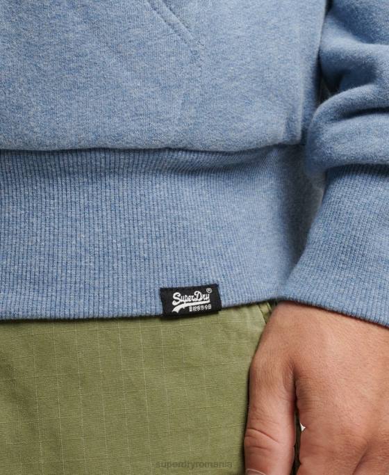 Superdry hanorac cu fermoar căptușit cu borg esențial îmbrăcăminte albastru deschis bărbați JX0Z4988