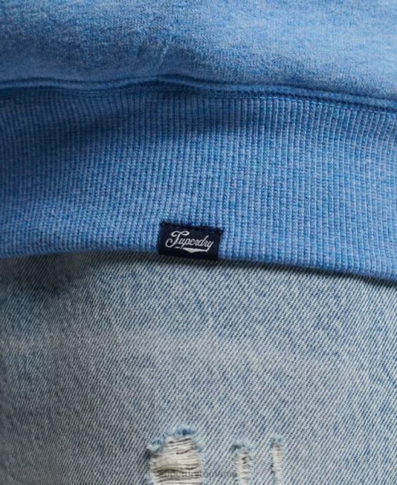Superdry hanorac cu fermoar căptușit cu borg esențial îmbrăcăminte albastru femei JX0Z5750