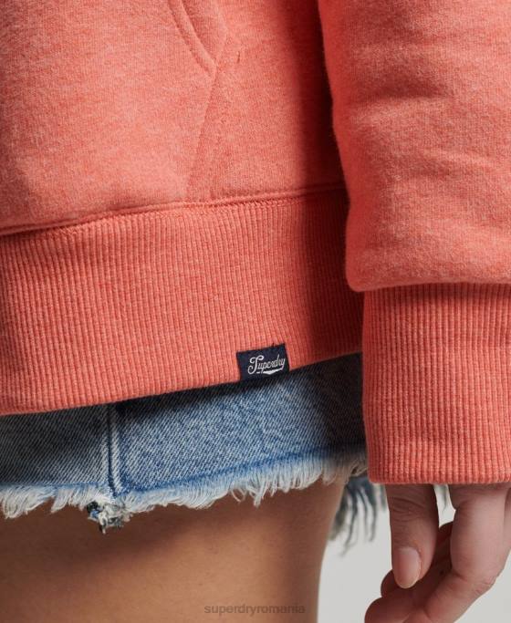 Superdry hanorac cu fermoar căptușit cu borg esențial îmbrăcăminte coral femei JX0Z5767