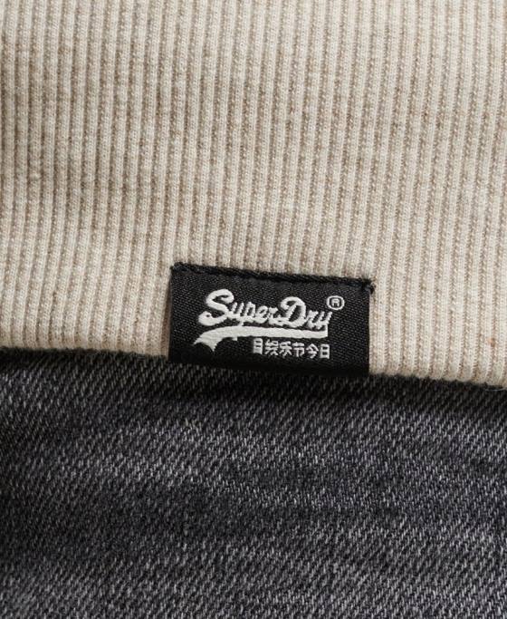 Superdry hanorac cu fermoar căptușit cu borg esențial îmbrăcăminte cremă bărbați JX0Z878