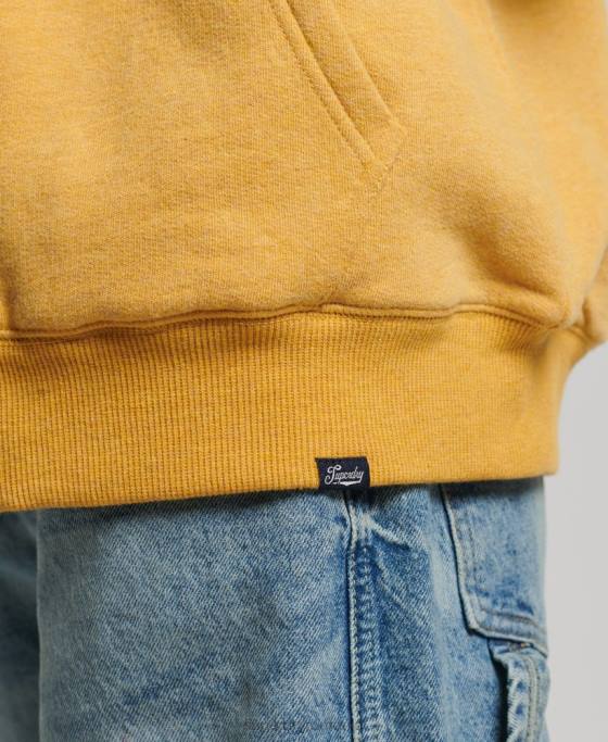 Superdry hanorac cu fermoar căptușit cu borg esențial îmbrăcăminte galben femei JX0Z5754