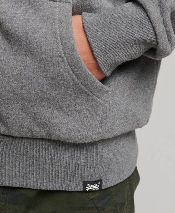 Superdry hanorac cu fermoar căptușit cu borg esențial îmbrăcăminte gri bărbați JX0Z680