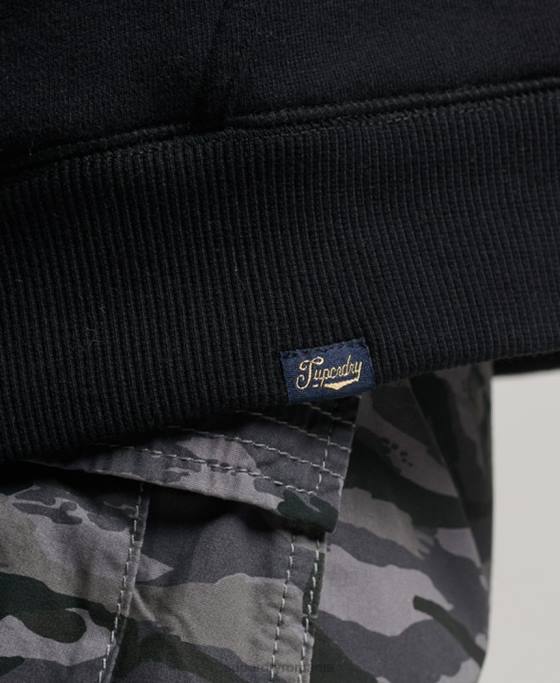 Superdry hanorac cu fermoar căptușit cu borg esențial îmbrăcăminte negru femei JX0Z5741