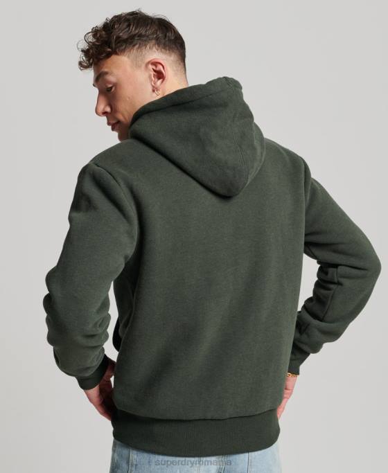 Superdry hanorac cu fermoar căptușit cu borg esențial îmbrăcăminte verde bărbați JX0Z5204