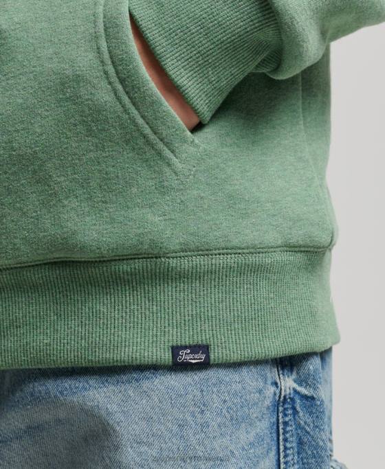 Superdry hanorac cu fermoar căptușit cu borg esențial îmbrăcăminte verde femei JX0Z5742