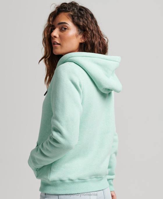 Superdry hanorac cu fermoar căptușit cu borg esențial îmbrăcăminte verde femei JX0Z5757
