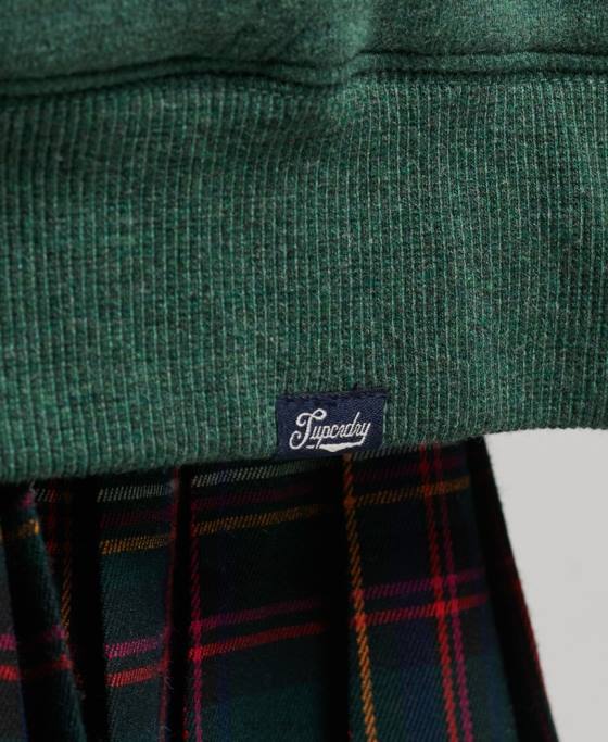 Superdry hanorac cu fermoar căptușit cu borg esențial îmbrăcăminte verde femei JX0Z5782