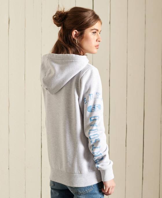 Superdry hanorac cu fermoar de atletism îmbrăcăminte gri deschis femei JX0Z6085