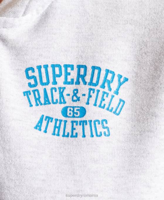 Superdry hanorac cu fermoar de atletism îmbrăcăminte gri deschis femei JX0Z6085