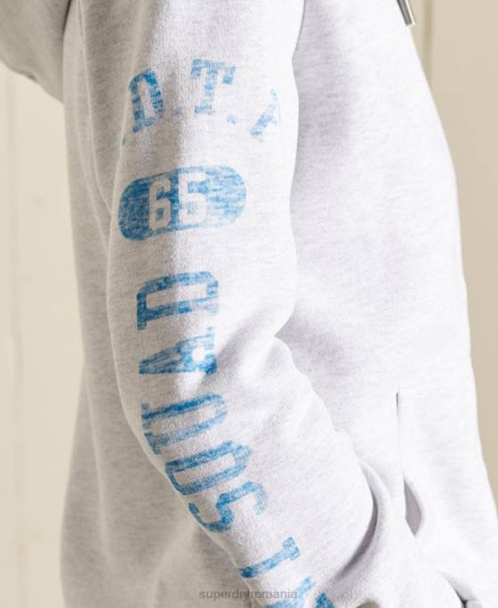 Superdry hanorac cu fermoar de atletism îmbrăcăminte gri deschis femei JX0Z6085