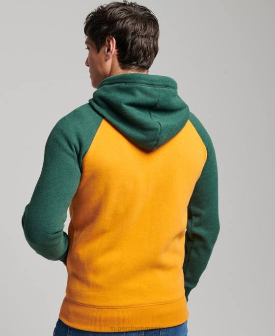 Superdry hanorac cu fermoar de baseball cu logo vintage brodat îmbrăcăminte aur bărbați JX0Z490