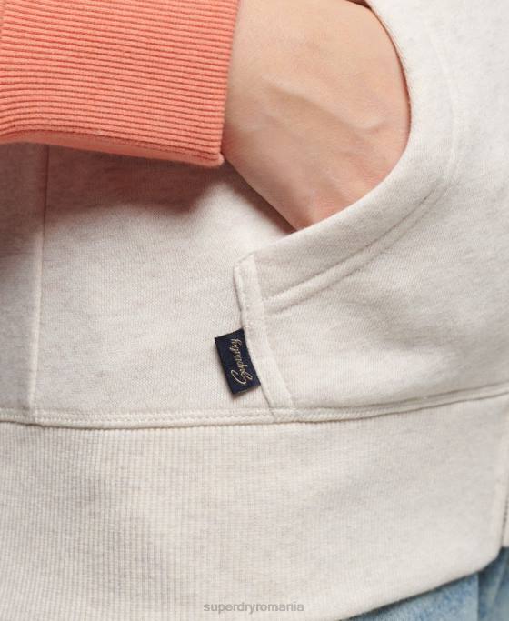 Superdry hanorac cu fermoar de baseball cu logo vintage brodat îmbrăcăminte coral femei JX0Z3339