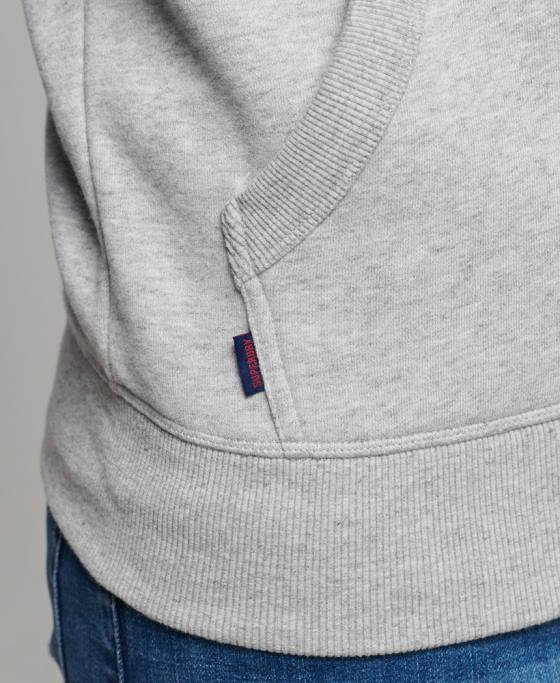 Superdry hanorac cu fermoar de baseball cu logo vintage brodat îmbrăcăminte gri bărbați JX0Z481