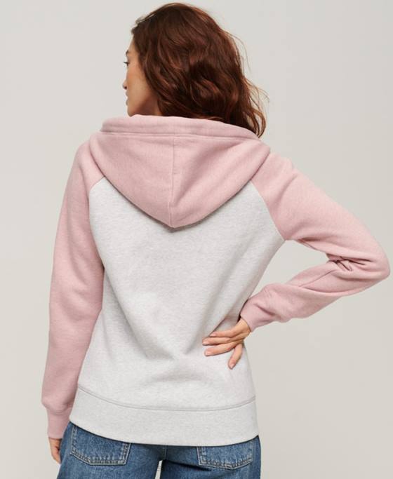 Superdry hanorac cu fermoar de baseball cu logo vintage brodat îmbrăcăminte gri femei JX0Z3283