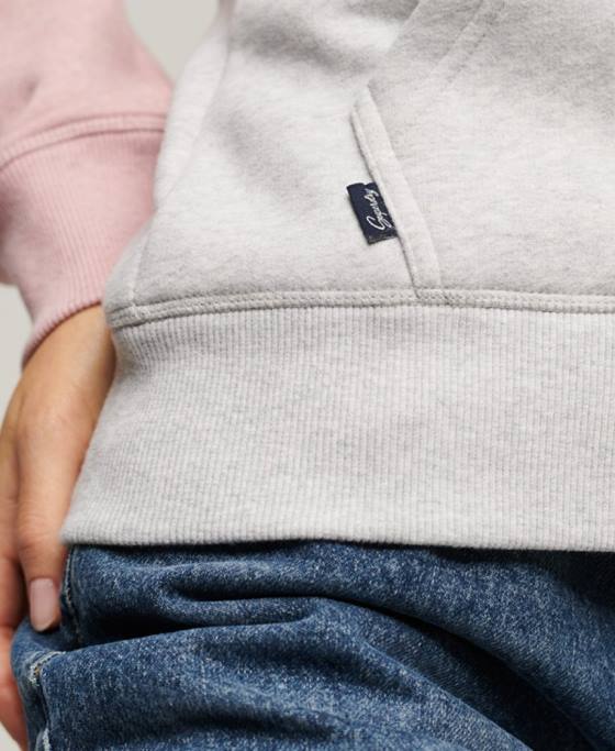 Superdry hanorac cu fermoar de baseball cu logo vintage brodat îmbrăcăminte gri femei JX0Z3283