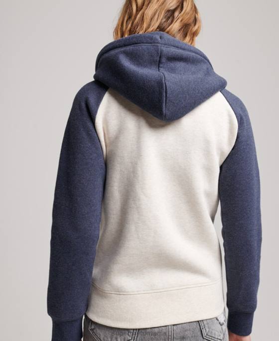 Superdry hanorac cu fermoar de baseball cu logo vintage brodat îmbrăcăminte marina femei JX0Z3272