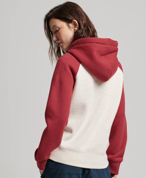 Superdry hanorac cu fermoar de baseball cu logo vintage brodat îmbrăcăminte roșu femei JX0Z3296