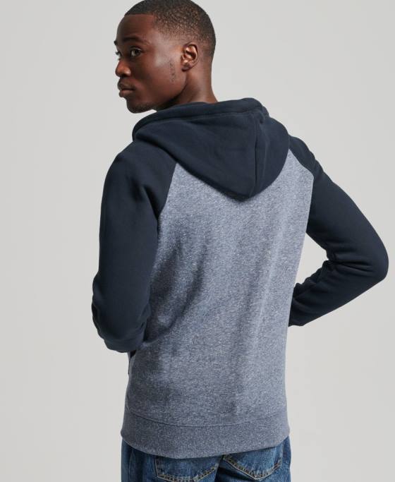 Superdry hanorac cu fermoar din bumbac organic cu logo vintage îmbrăcăminte albastru bărbați JX0Z709