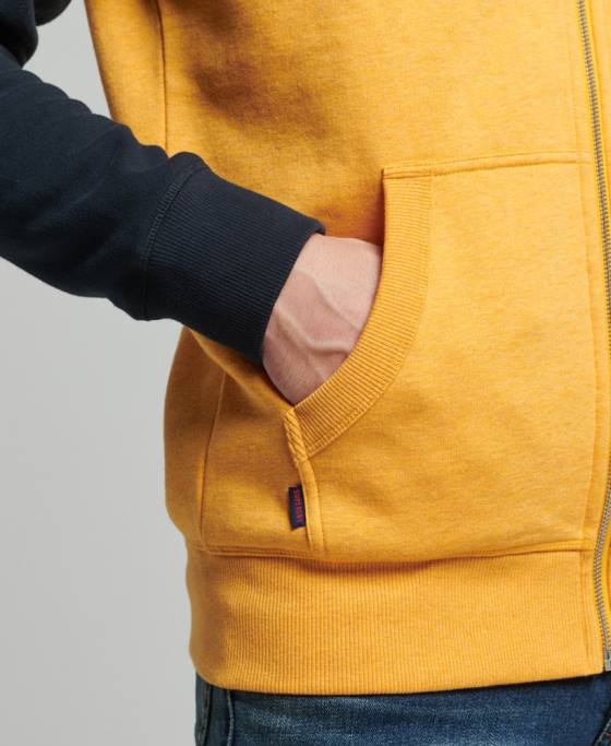 Superdry hanorac cu fermoar din bumbac organic cu logo vintage îmbrăcăminte galben bărbați JX0Z5174