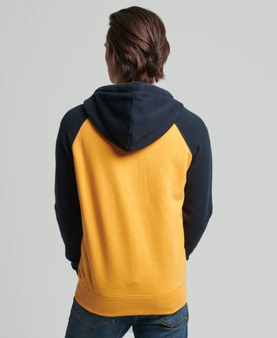 Superdry hanorac cu fermoar din bumbac organic cu logo vintage îmbrăcăminte galben bărbați JX0Z5174