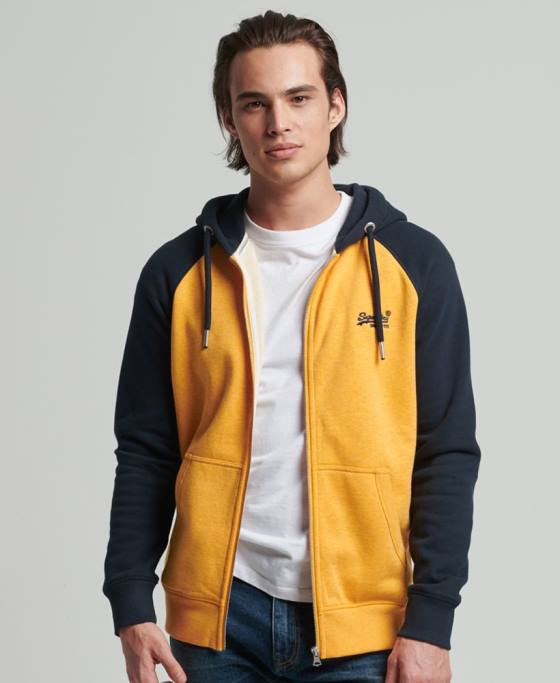 Superdry hanorac cu fermoar din bumbac organic cu logo vintage îmbrăcăminte galben bărbați JX0Z5174
