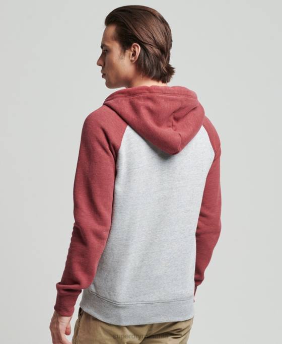 Superdry hanorac cu fermoar din bumbac organic cu logo vintage îmbrăcăminte gri deschis bărbați JX0Z674