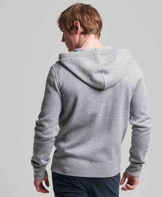 Superdry hanorac cu fermoar din bumbac organic esențial îmbrăcăminte gri bărbați JX0Z5257