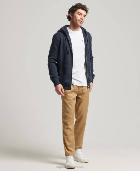 Superdry hanorac cu fermoar din bumbac organic esențial îmbrăcăminte marina bărbați JX0Z5266