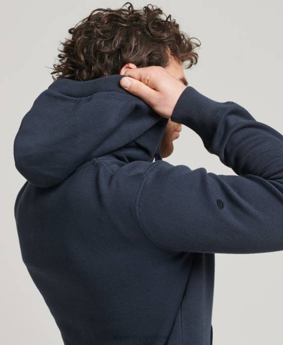 Superdry hanorac cu fermoar din bumbac organic esențial îmbrăcăminte marina bărbați JX0Z5266